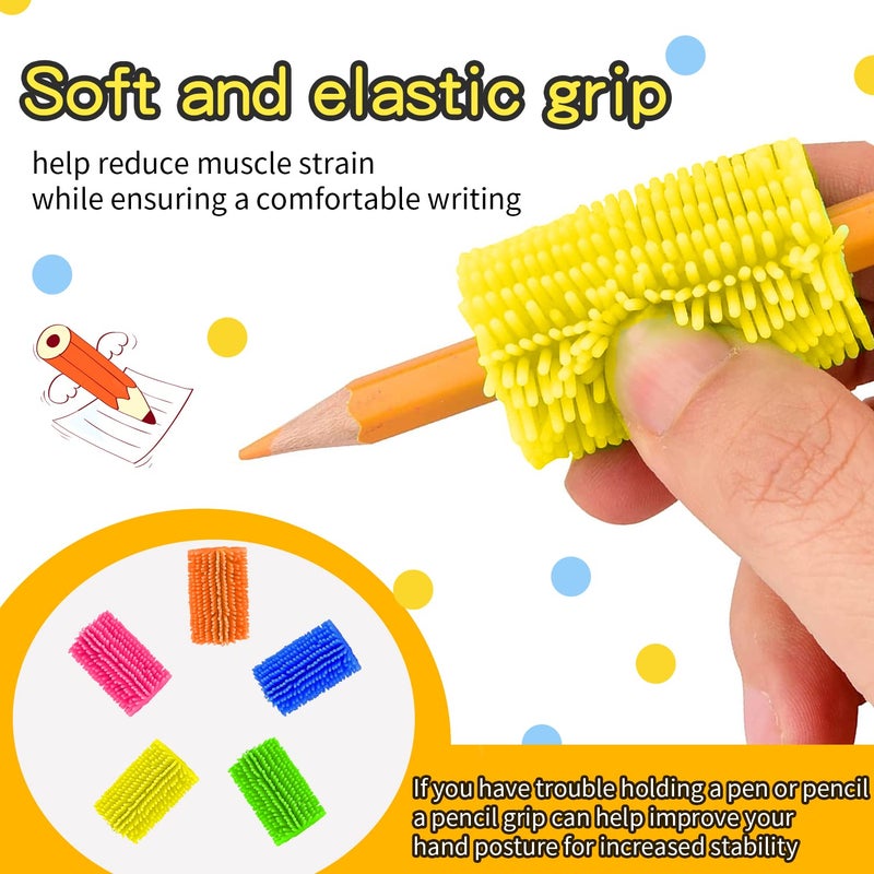 Galagee Reusable Squishy Pencil Grips for Kids Handwriting - Perfect Colorful Cushioned Pencil Holder Writing Aid Grip Trainer Universal Ergonomic Writing Aid For Righties And Lefties (10 Pcs) - Image 2